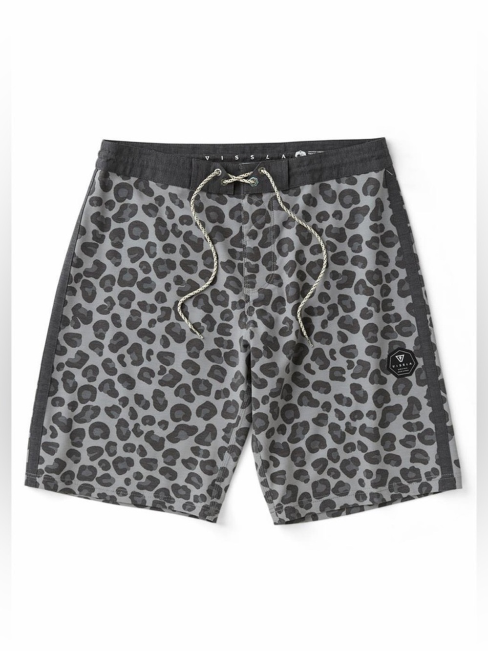 Vissla Big Cat 21” Boardshorts in Storm Grey Leopard Print - Size 30